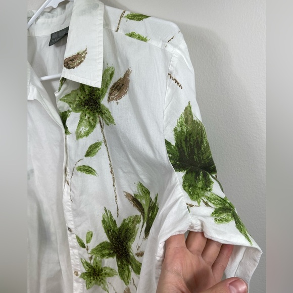 Floral Button-Up Shirt Cotton Women's Additions by Chico's Size 3 - Picture 7 of 16